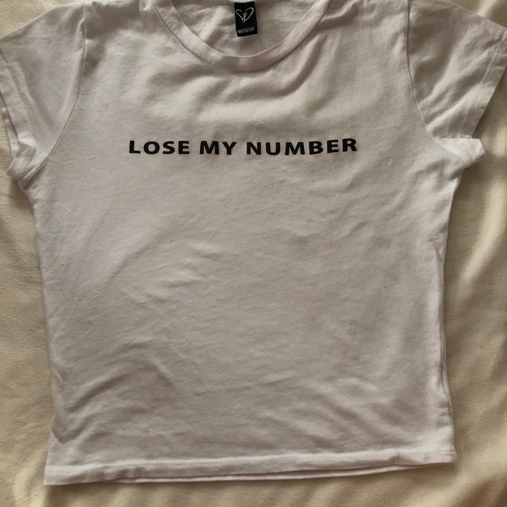 white graphic top